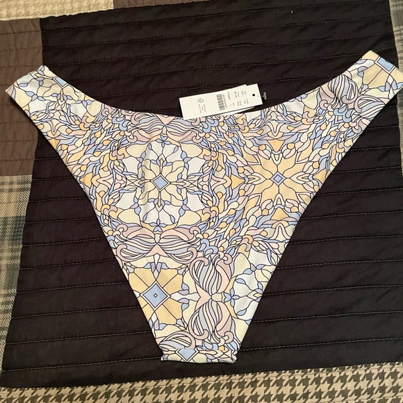 1JC.- J Crew Bikini Swim Bottom Floral Abstract Print Cheeky Sz L - Picture 3 of 4